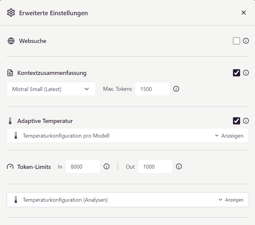 erweiterte einstellungen